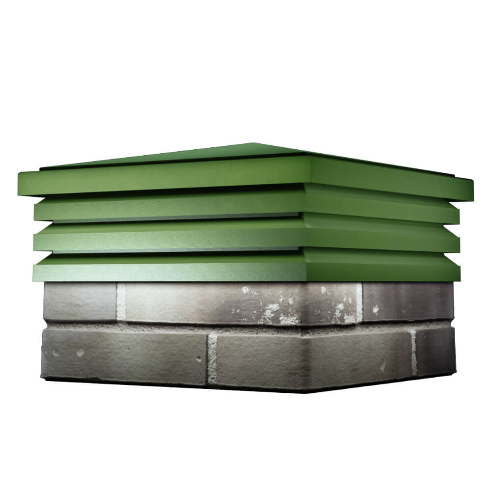 Колпак Zking Бона ХайТек Зеленый на столб 1.5х1.5 кирпича (385х385мм) в Клину фото