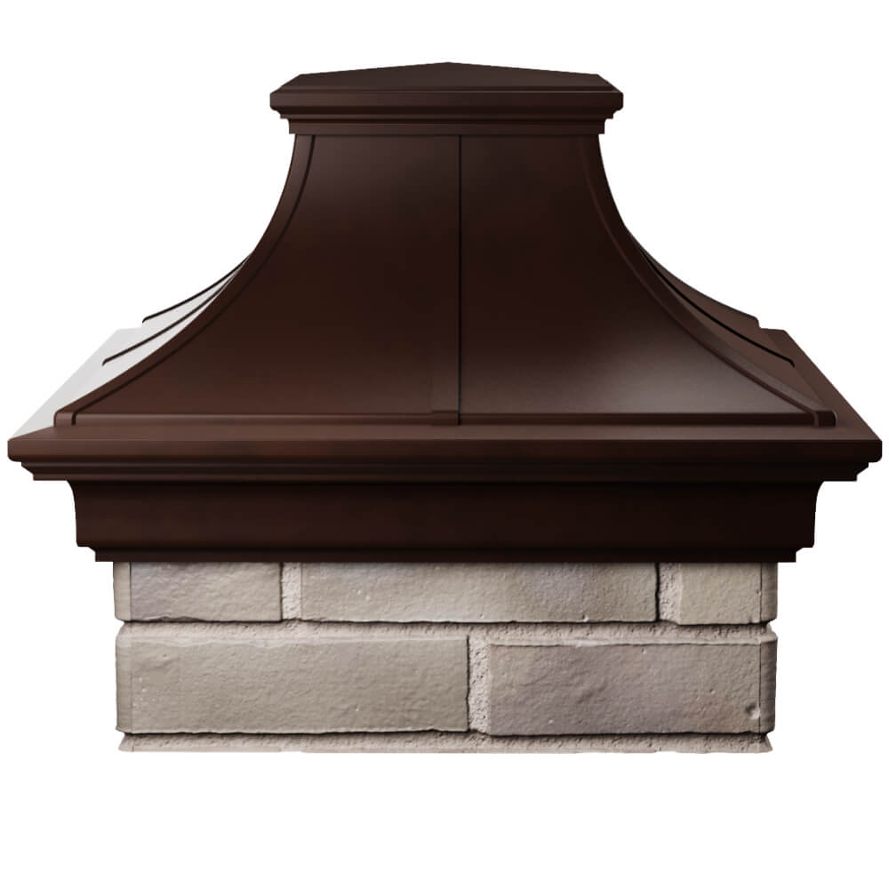 Колпак Zking Монблан Премиум Коричневый на столб 1.5х1.5 кирпича (385х385мм) Клин фото