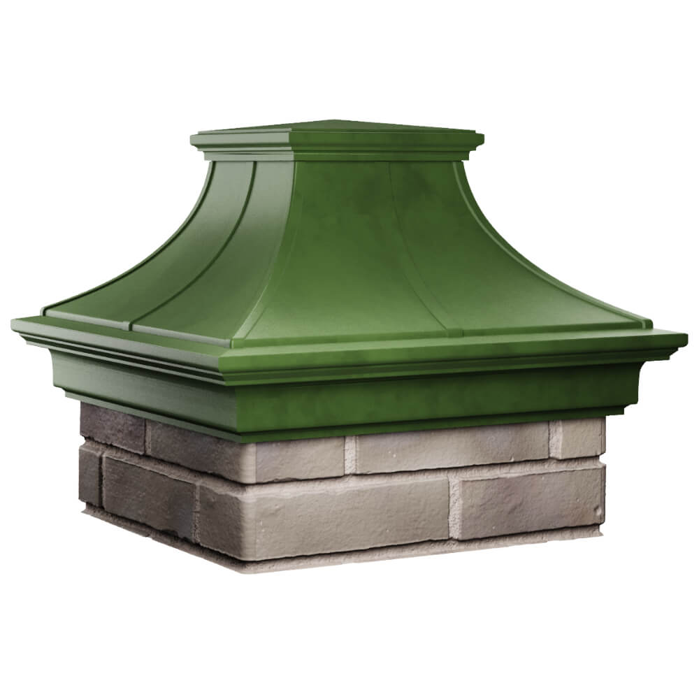 Колпак Zking Монблан Премиум Зеленый на столб 1.5х1.5 кирпича (385х385мм) в Клину фото
