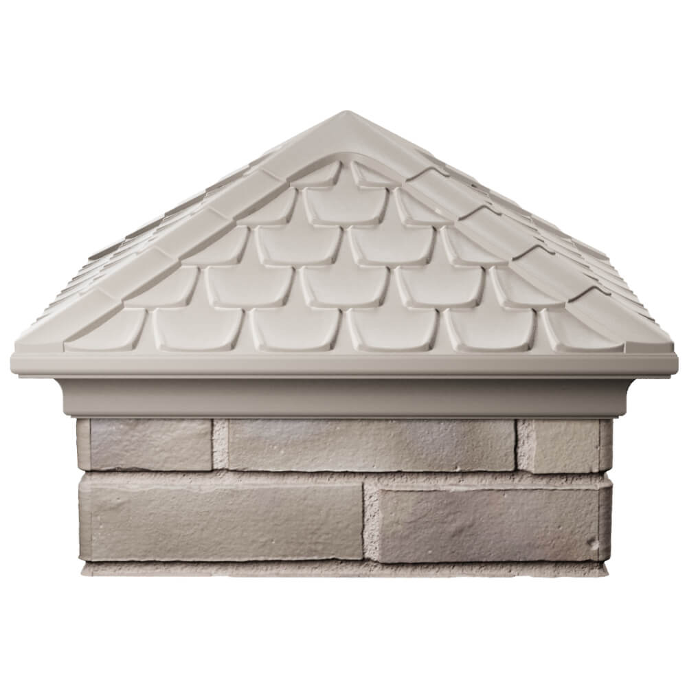 Колпак Zking Эльбрус Бежевый на столб 1.5х1.5 кирпича (385х385мм) Клин фото