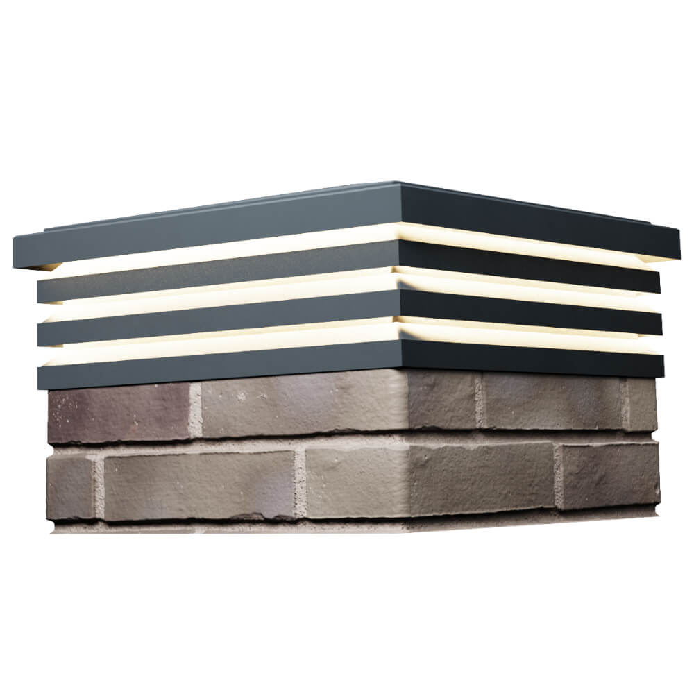 Колпак Zking Бона ХайТек Серый на столб 1.5х1.5 кирпича (385х385мм) с подсветкой в Клину фото