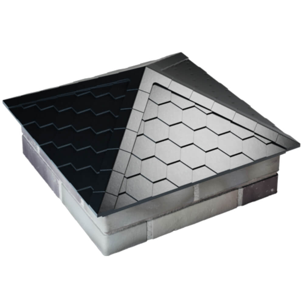 Колпак Zking Эверест Черный на столб 2х2 кирпича (535х535мм) Клин фото