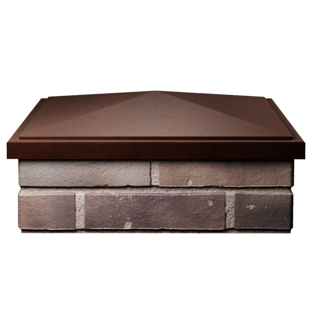 Колпак Zking БонаМоно Коричневый на столб 2х2 кирпича (515х515, 530х530мм) Клин фото
