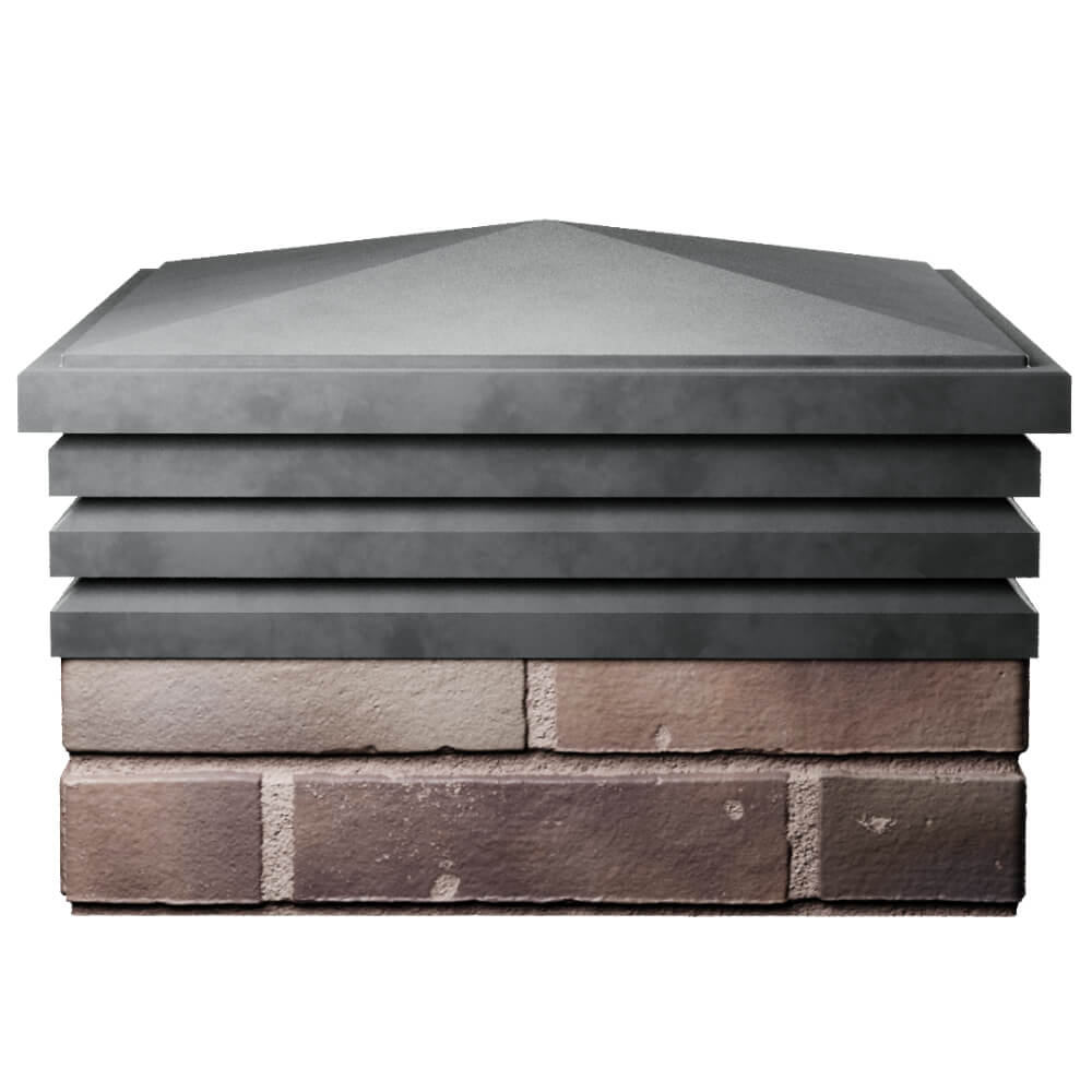 Колпак Zking Бона ХайТек Серый на столб 2х2 кирпича (513х513мм) Клин фото