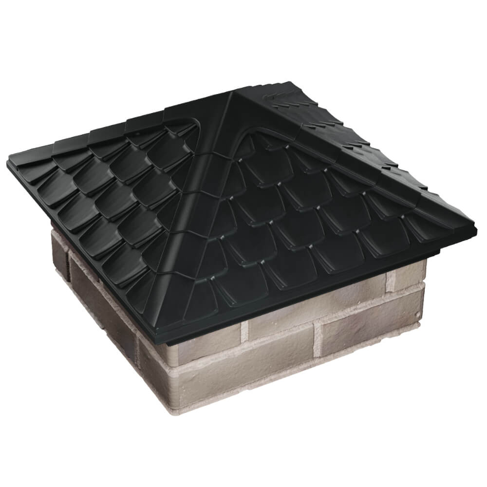 Колпак Zking Эльбрус Черный на столб 1.5х1.5 кирпича (385х385мм) в Клину фото