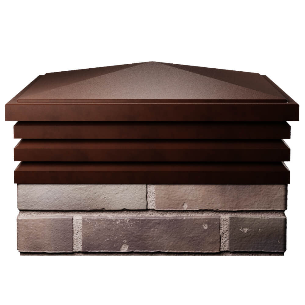 Колпак Zking Бона ХайТек Коричневый на столб 2х2 кирпича (513х513мм) Клин фото