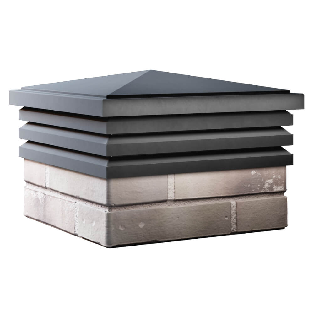 Колпак Zking Бона ХайТек Серый на столб 1.5х1.5 кирпича (385х385мм) в Клину фото