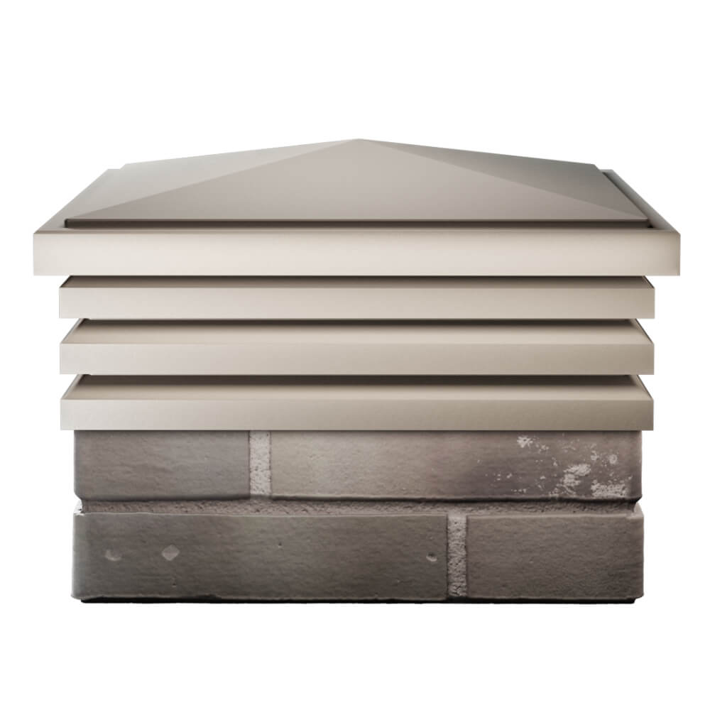 Колпак Zking Бона ХайТек Бежевый на столб 1.5х1.5 кирпича (385х385мм) Клин фото