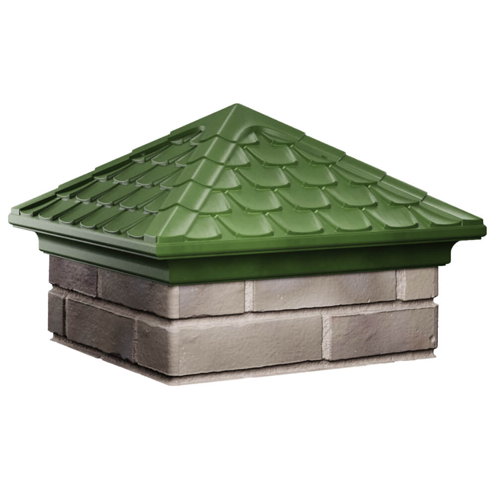 Колпак Zking Эльбрус Зеленый на столб 1.5х1.5 кирпича (385х385мм) в Клину фото