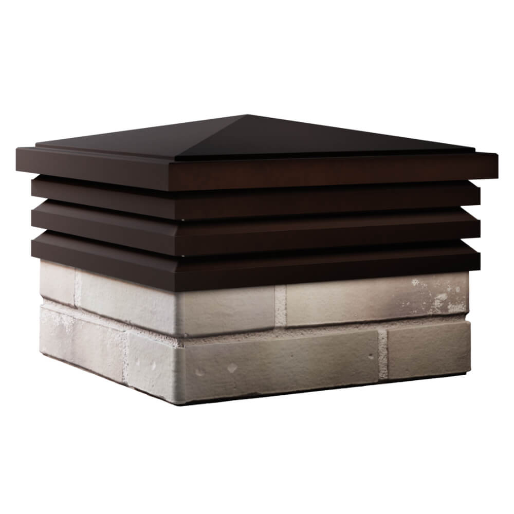 Колпак Zking Бона ХайТек Коричневый на столб 1.5х1.5 кирпича (385х385мм) в Клину фото