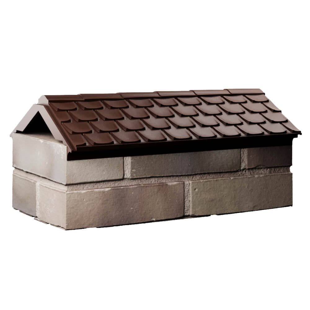 Парапет Zking Эльбрус Коричневый с посадкой на 1 кирпич (255мм) Клин фото